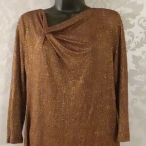 The Limited Copper Glitter Knit Blouse